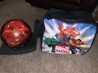 Marvel Heroes 10 lb Bowling Ball with matching bag