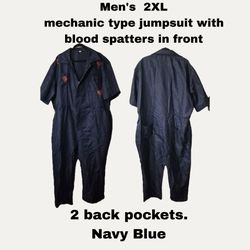 Halloween costume - mechanic jumpsuit with blood splatters