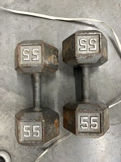 Gym. Weight For Sale. Two 55pounds Dumbbells 