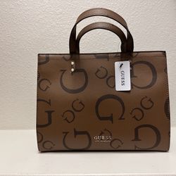 Women Guess Purse Brown Monogram W/ Strap