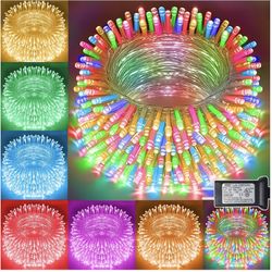 FLVOECN 520 LED RGB 120+ Modes Christmas Lights 170FT Color Changing LED String Lights Plug in Dimmable & Timer IP44 Waterproof Outdoor Twinkle Lights