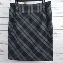 AB Studios Black and gray plaid pencil skirt size 2