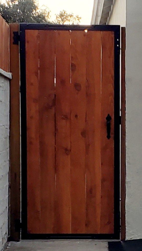 Metal Framed Wood Gate