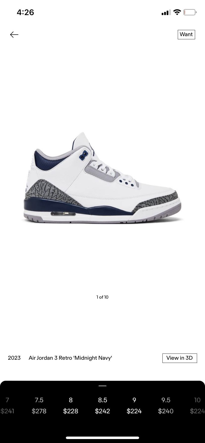 Jordan 3 Midnight navy’s size 8.5 Men’s ONLY MEETUPS!!!