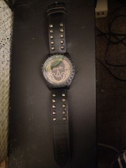 Ed Hardy Large Black/ Silver Skull Watch Unisex