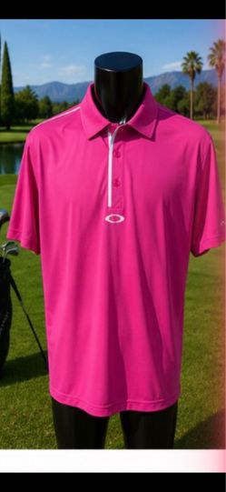 Oakley pink golf shirt size XL