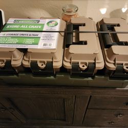 New GREENMADE Multi-Purpose Storage Boxes All Crate Ammo Tackle Organizing Units 4 Pack