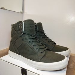 Supra Skytop Chad Muska 001 – Men’s Size 9 – Olive Green Canvas – Excellent Condition