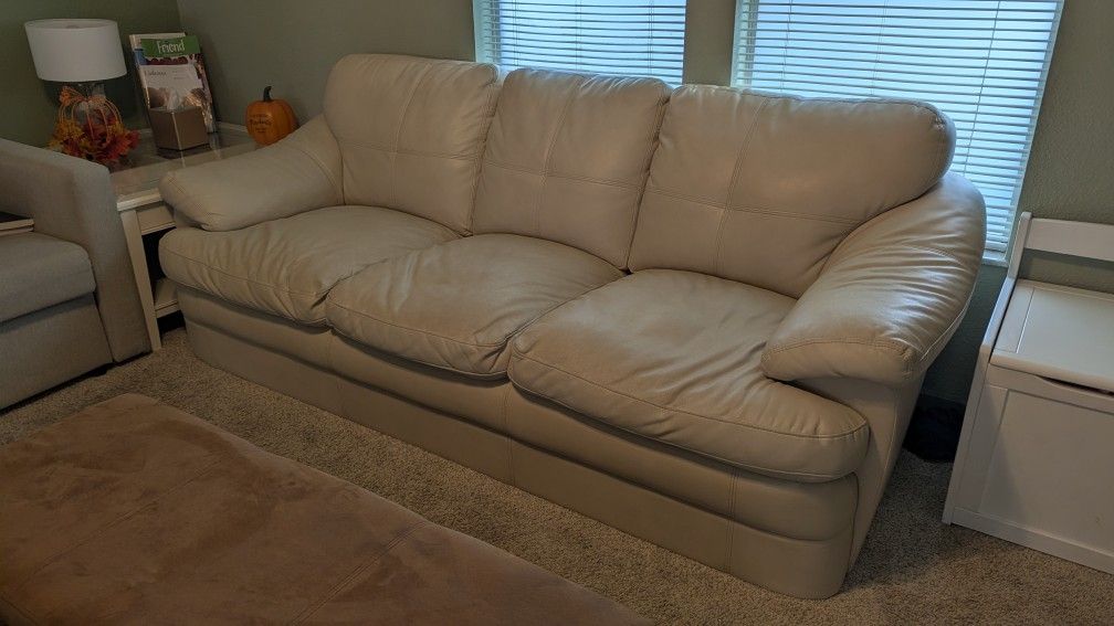 White Leather Sofa