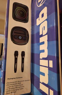 Gemini Bluetooth Karaoke Speaker Set with Wireless Mics