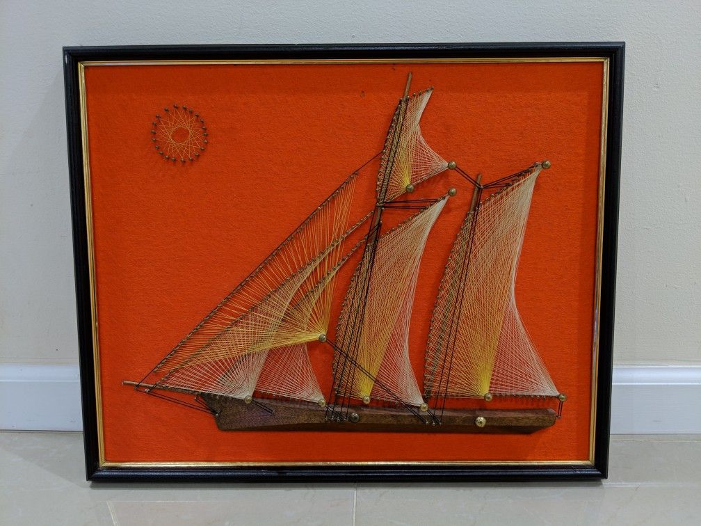 Wooden Sailboat Picture Frame