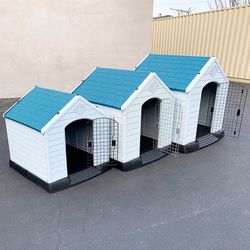 (NEW) Plastic Dog House with Lock Door (Medium $80, Large $115, X-Large $160) Pet Cage Kennel