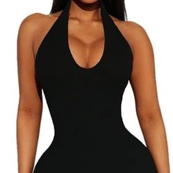 Bodycon Halter Jumpsuit Size M Color Pink