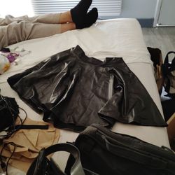 $5 Leather Look Alike Skirt Size L