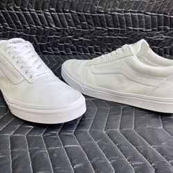 Vans shoe size 13, white and white