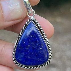 925 Silver Overlay Lapis Lazuli Pendant 