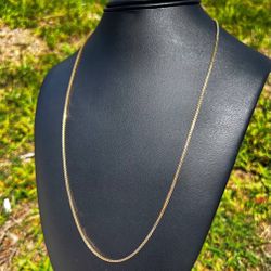 18k yellow solid gold box chain 28 inches necklace 12 grams