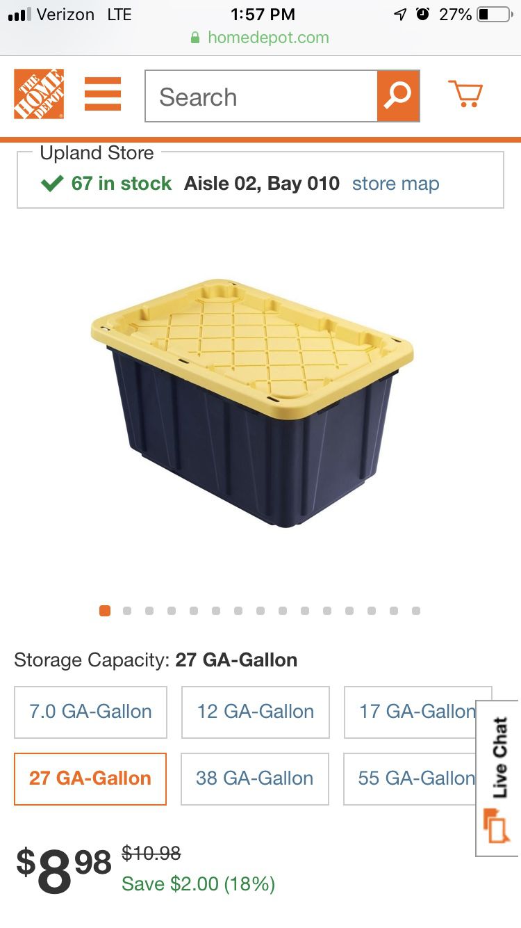 Storage containers $6