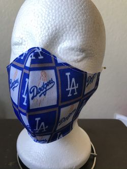 Dodgers Scrunchie /Ladies Rhinestone Face Mask Set, Local Pick Up