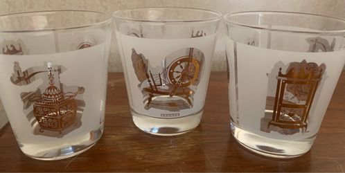 Vintage mid-century modern France Whiskey/Lowball Glasses Set of 3