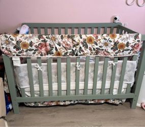 Crib & changing table Sage green