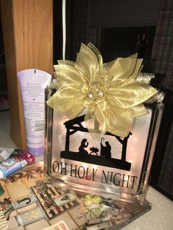 Glass block with lights