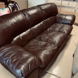 Brown leather Couch- Free Delivery 