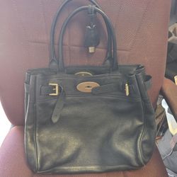 Black Mulberry Designer Black Leather Bag 