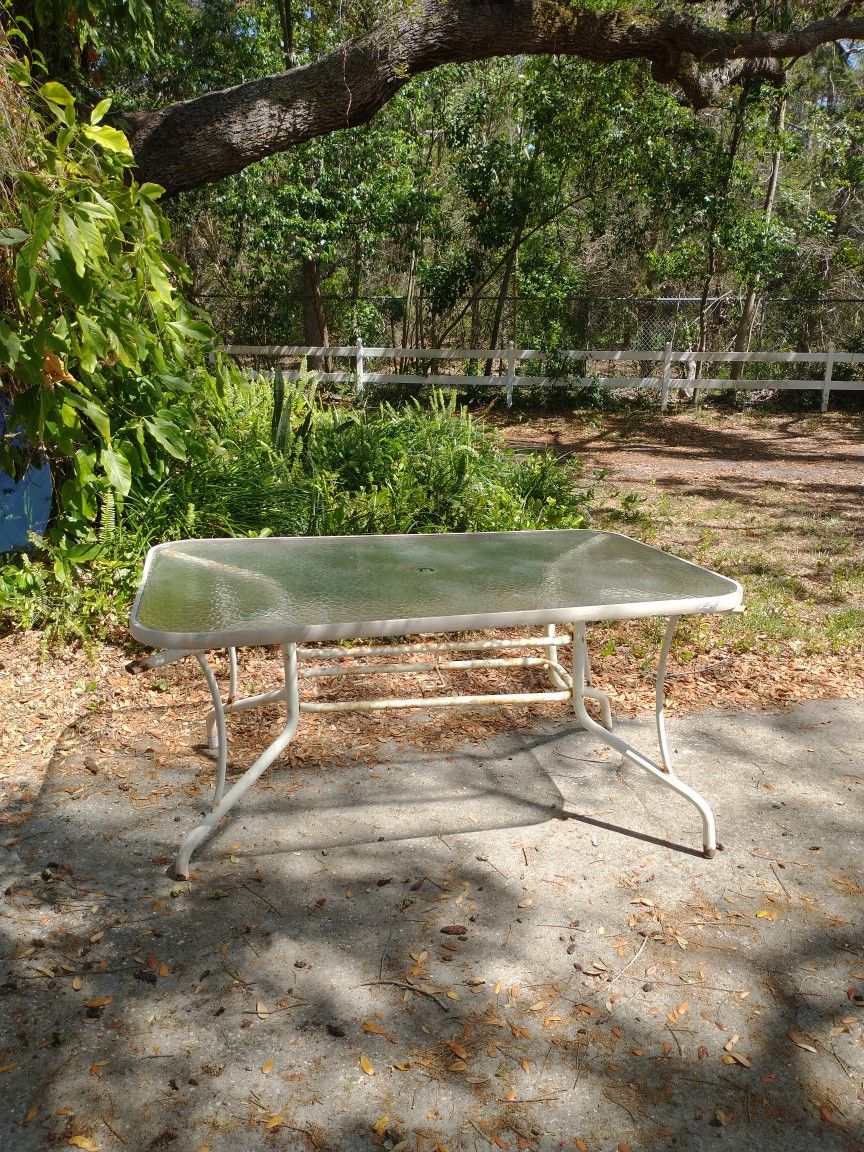 Porch Patio Table With Umbrella Hole 60"1/2x38"1/2