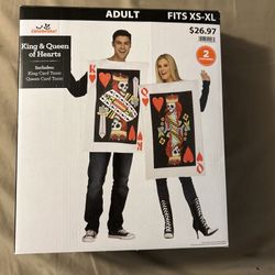 Halloween Couples Costumes. King And Queen, Card Deck. Fits XS- XL 