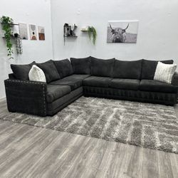 Dark Grey Sectional Couch - Free Delivery 