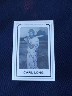 Carl Long - Negro Leagues Autographed Baseball Card