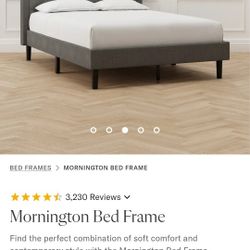 King Upholstered Bed Frame With Headboard - New In Box