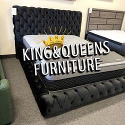New Queen Bed Frame With Mattress 