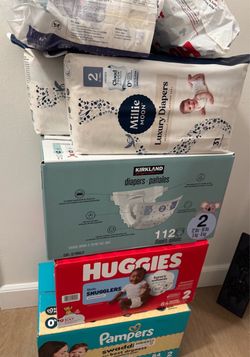 Mixed Lot of Size 2 Baby Diapers