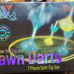 Glow in The Dark Lawn Darts Game 7 Piece Soft Tip Set by Argentos XG1126-MUI NIB