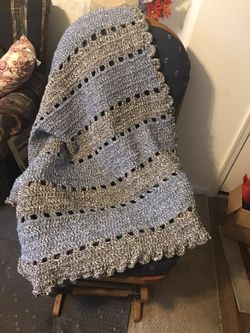 Crochet Hand Made Blanket Couch Throw Very Warm