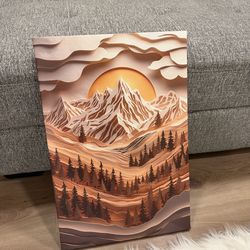 Modern Sunset Mountain canvas