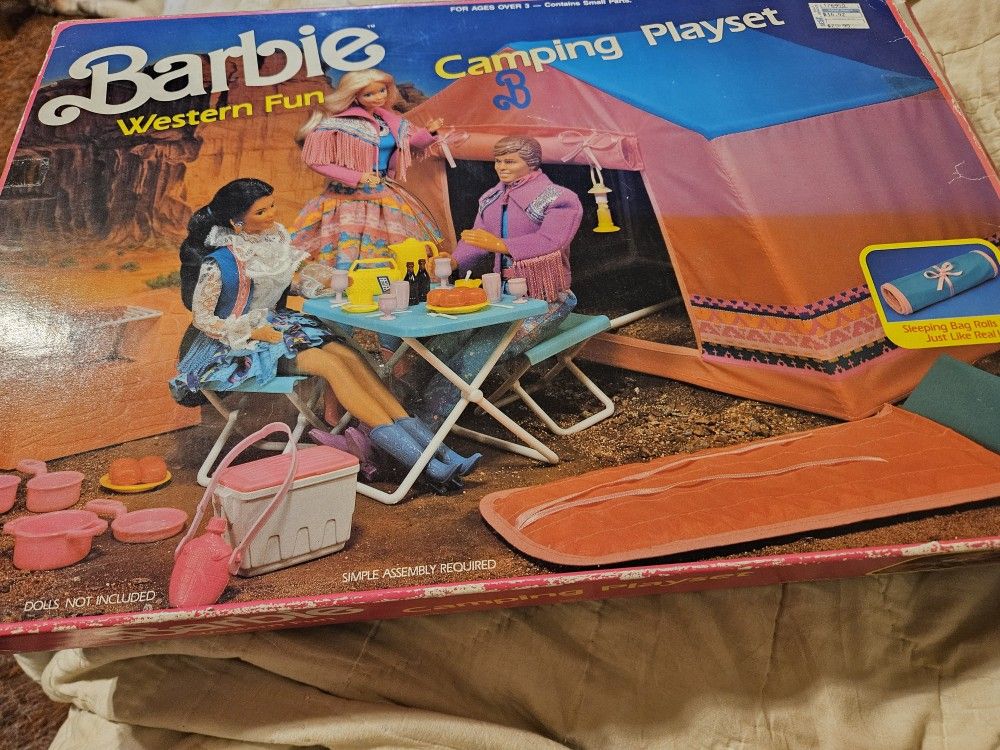 Vintage Collectible Barbie Western Fun Camping Playset