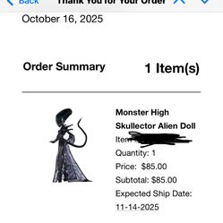 Alien Monster High Skullector Doll 2025