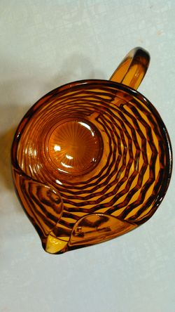 Vintage Pitcher with glasses/Amber