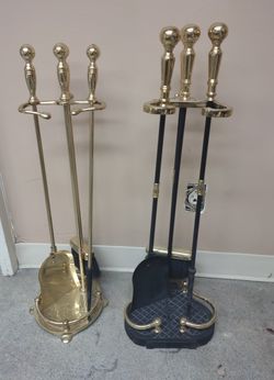 Brass Fireplace Tool Set (2) Available 
