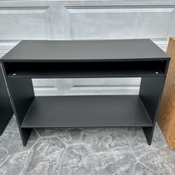 Black IKEA TV entertainment center media console / student computer /  workstation desk . 