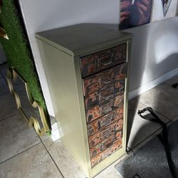 Restored Antique Metal Side Cabinet 