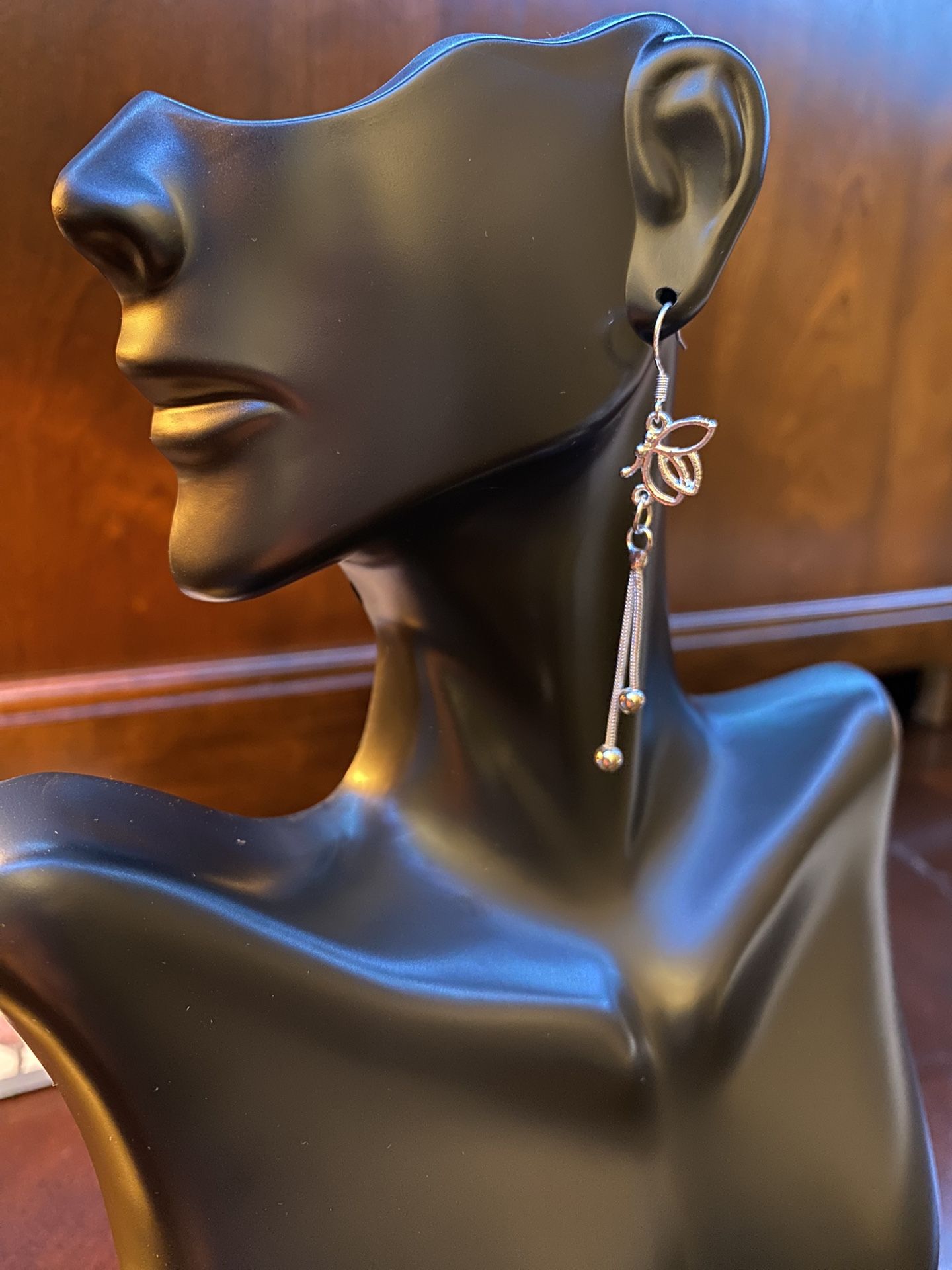 Silver Butterfly Fashion Earrings