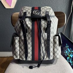 GUCCI OPHIDIA GG MEDIUM BACKPACK BLUE