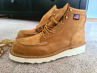 NEW Danner Bull Run Moc Toe 6" Work Boots - Wheat (Size 9.5 EE Wide) - Made in USA