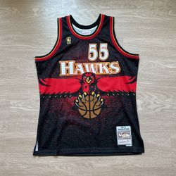 Size Large - Mitchell And Ness Vintage Authentic NBA Basketball Atlanta Hawks Dikembe Mutombo Swingman Jersey Mesh - Nike Sports Champion