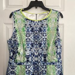 Tahari - Blue & Green Dress - Size 14