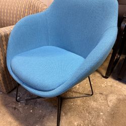 Blue Fabric Side Chair